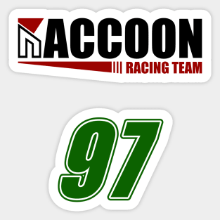 Raccoon Racer 97 Green Sticker